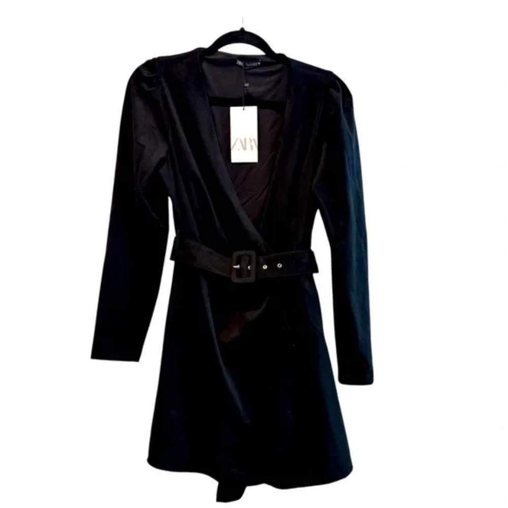 NWT zara  Elegant Black Belted Dress